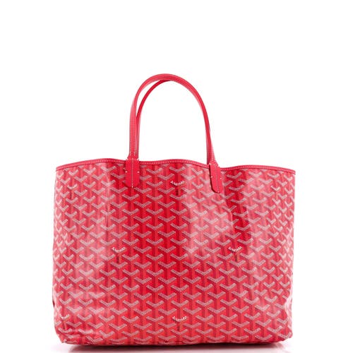 Pre-owned Goyard Goyard Saint Louis Reversible Tote Coated Canvas And Printed Canvas Pm In Pink