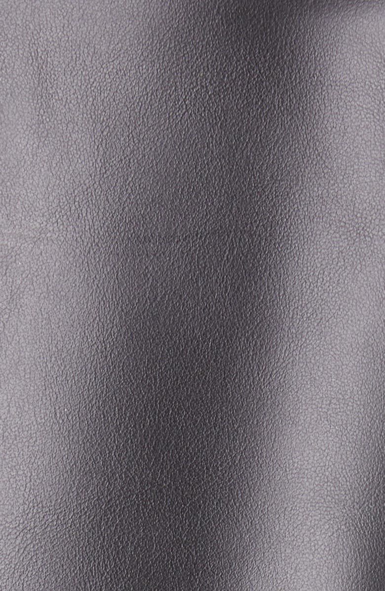 LaQuan Smith Leather Varsity Jacket, Alternate, color,