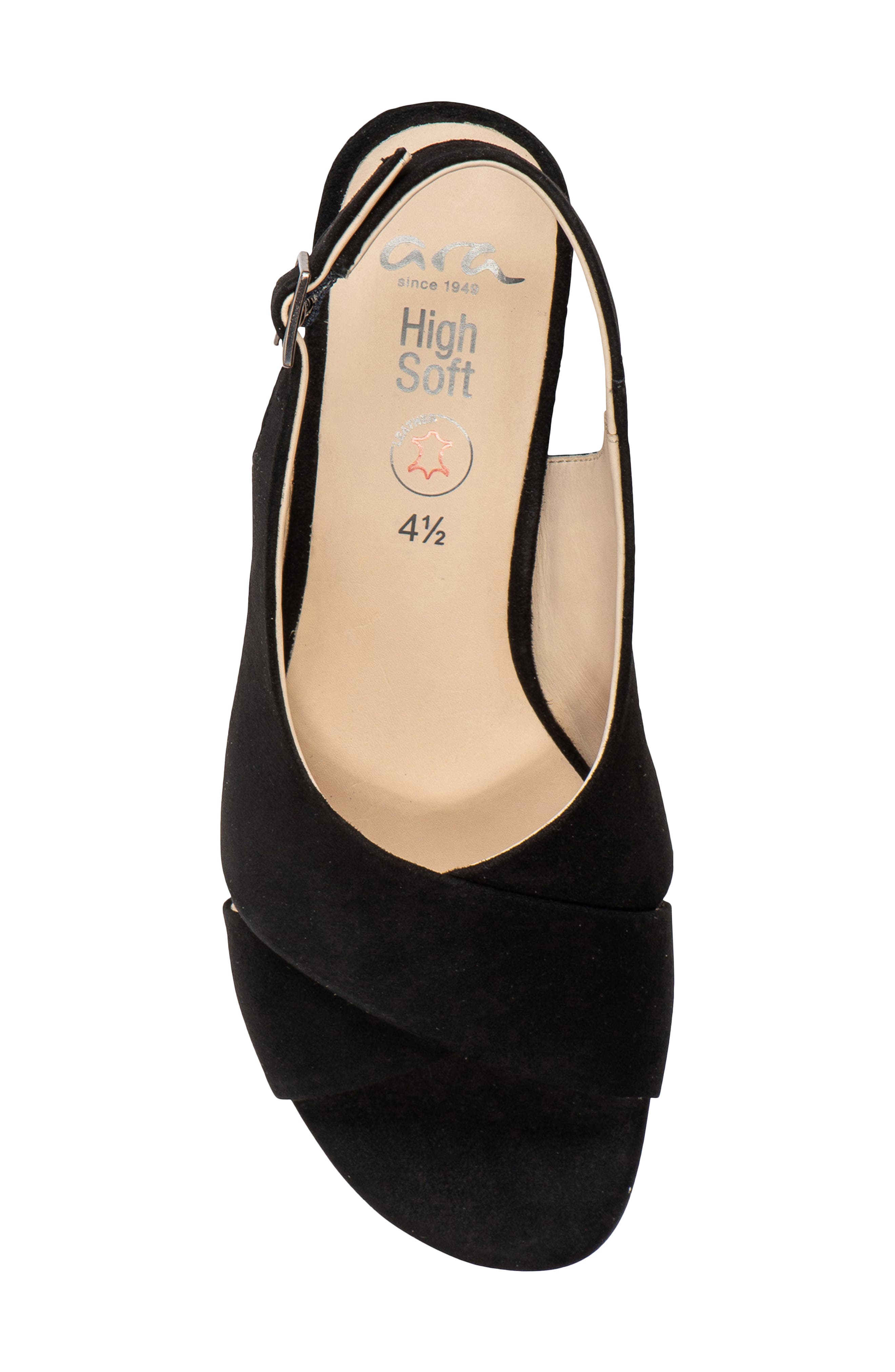 ara Petunia Slingback Sandal, Alternate, color, Black Suede