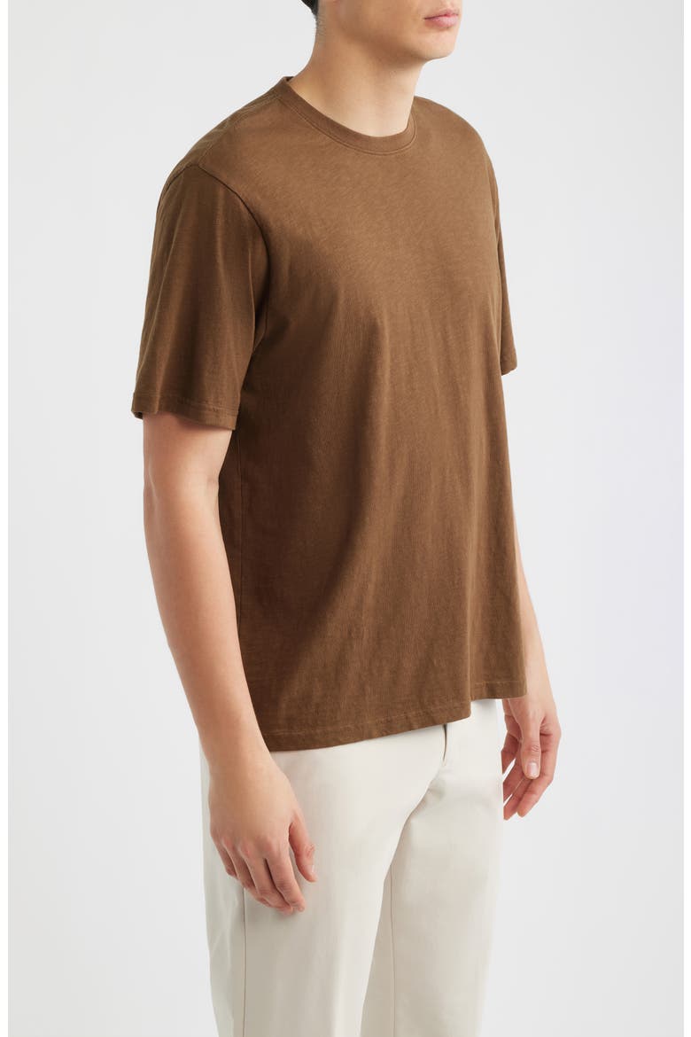 Slub Cotton Crewneck T-Shirt, Alternate, color, BROWN DESERT