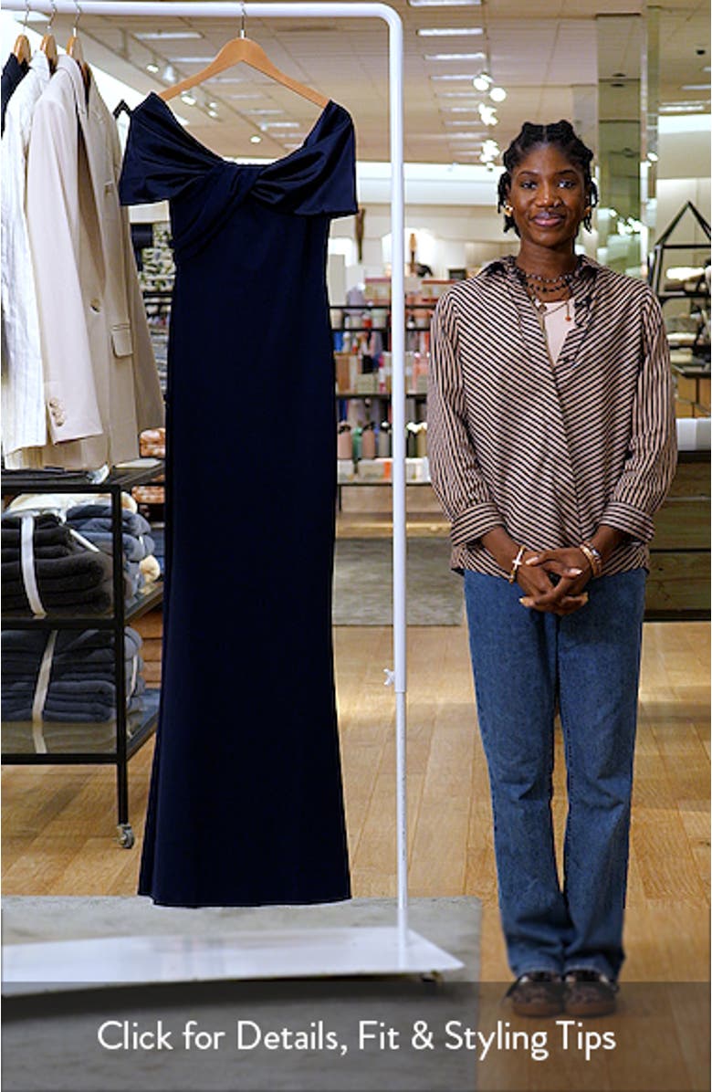 Vezia One-Shoulder Mixed Media Gown, sales video thumbnail