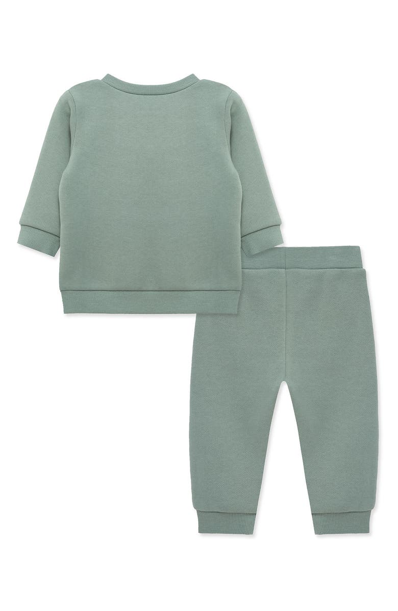 Little Me DIno Sweatshirt & Joggers Set, Alternate, color, Green