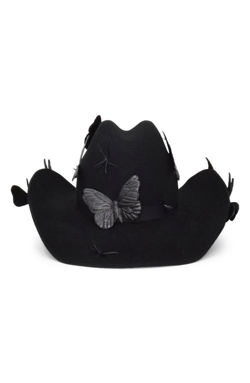Gigi Burris Millinery Britney Butterfly Western Felt Hat In Black