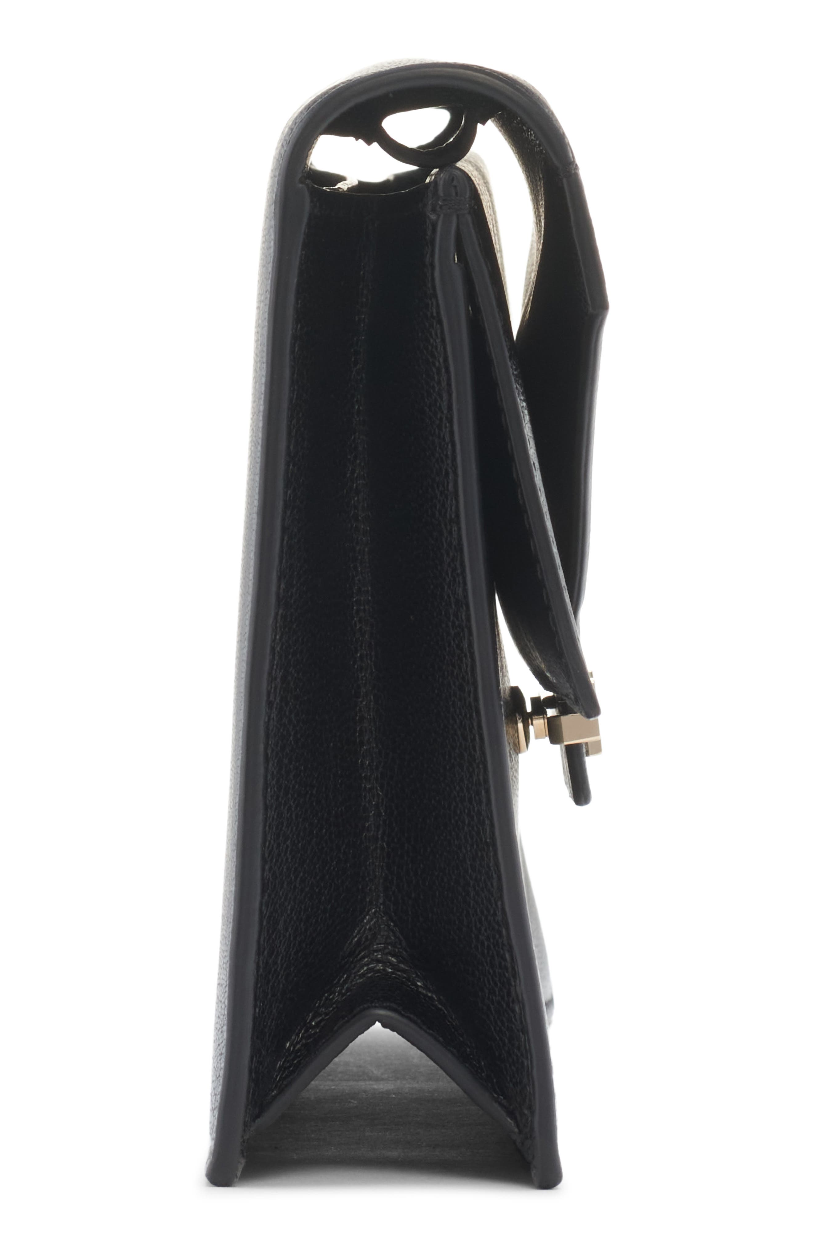 TOM FORD Mini Double T Leather Shoulder Bag, Alternate, color, Black