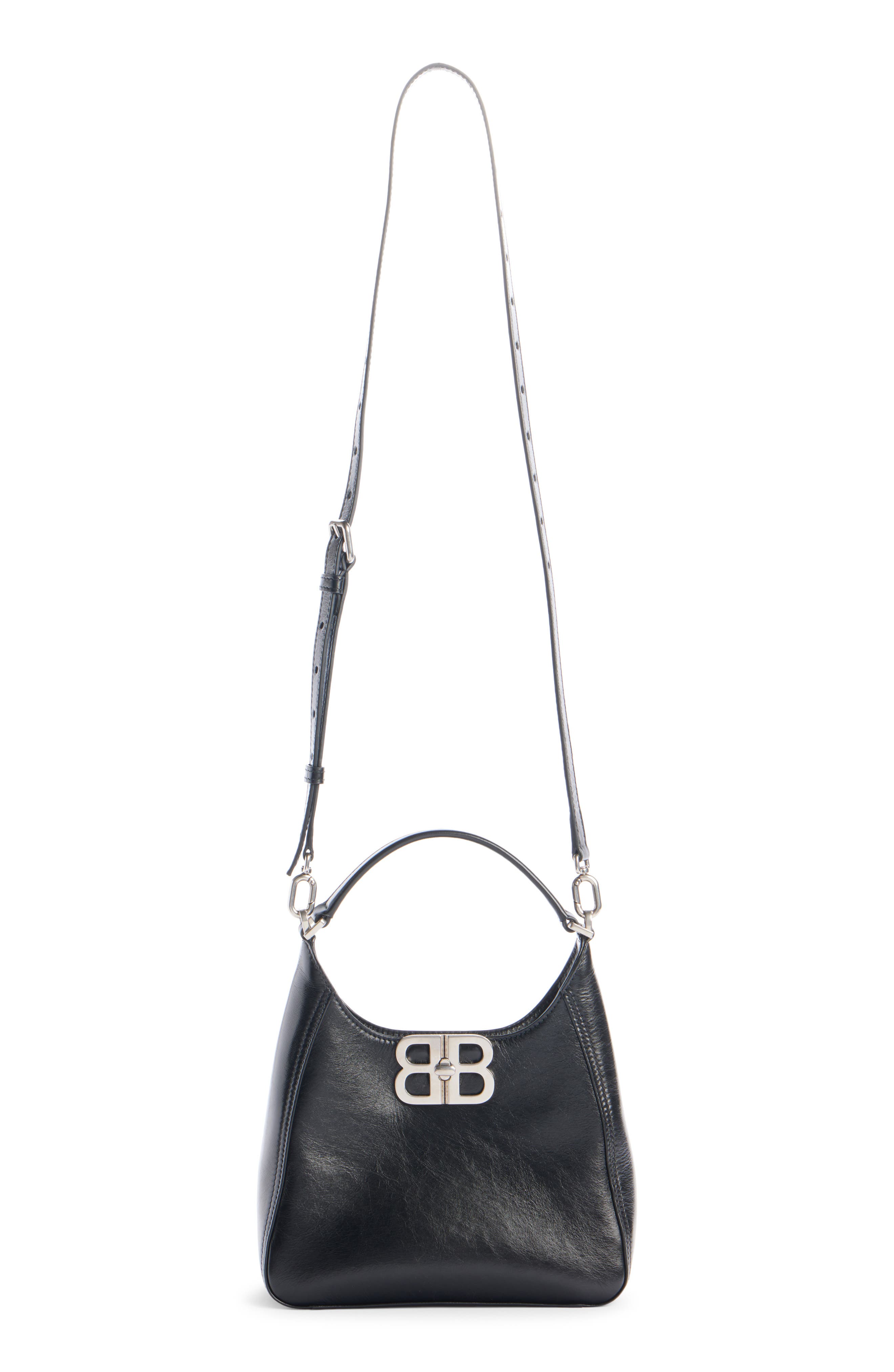 Balenciaga BB Soft Lambskin Leather Hobo Bag, Alternate, color, 