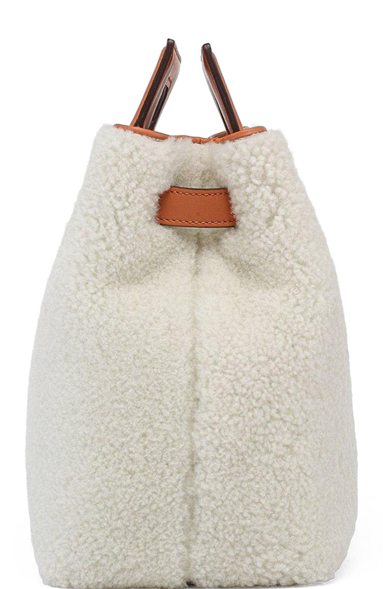 MCM Soft Diamond Shoulder Bag in Shearling and Leather, Alternate, color, 