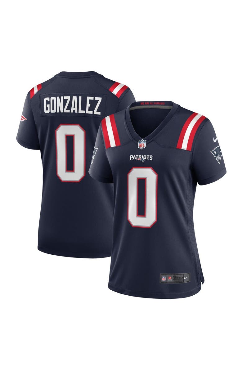 Nike Women's Nike Christian Gonzalez Navy New England Patriots Team Game Jersey, Main, color, Navy
