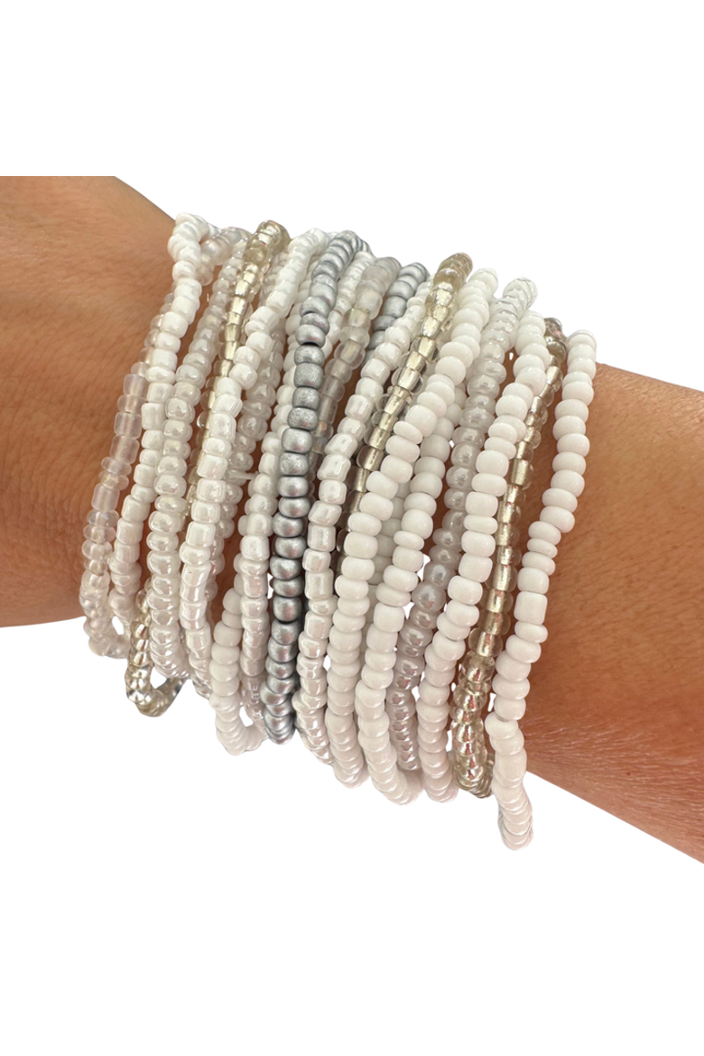 Shades of White Bracelet Stack, Main, color, White