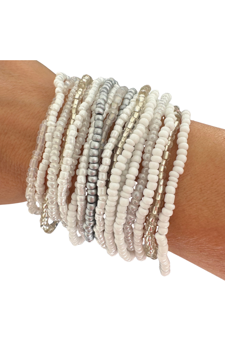 Erin McDermott Jewelry Shades of White Bracelet Stack, Main, color, White