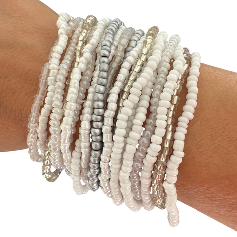 Shades of White Bracelet Stack (16 bracelets included)