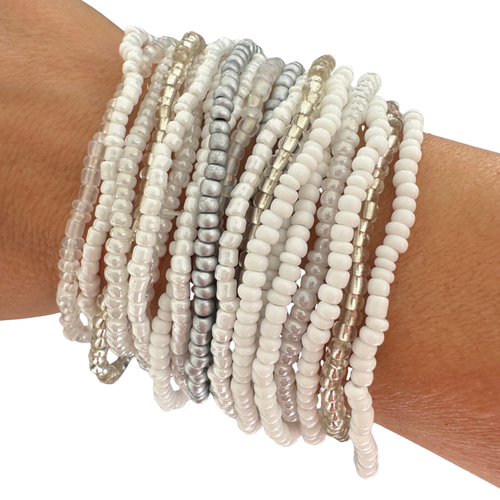 Erin Mcdermott Jewelry Shades Of White Bracelet Stack In White