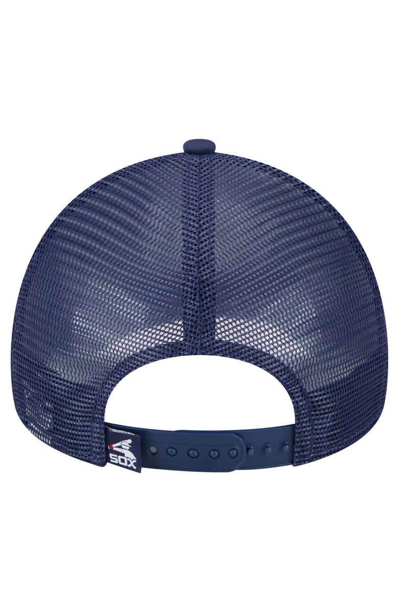 New Era Men's New Era  White Chicago White Sox Distressed 9FORTY A-Frame Adjustable Trucker Hat, Alternate, color, White