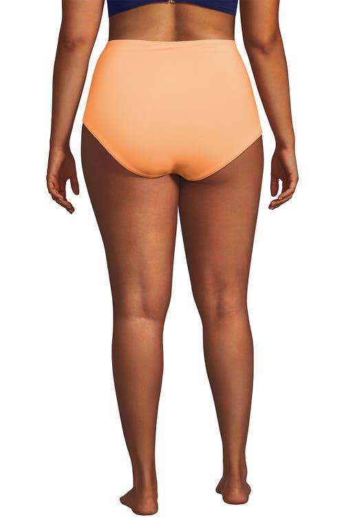 Lands' End Sculpting Suit Chlorine Resistant Targeted Control Retro High Waisted Bikini Swim Bottoms In Orange Mist