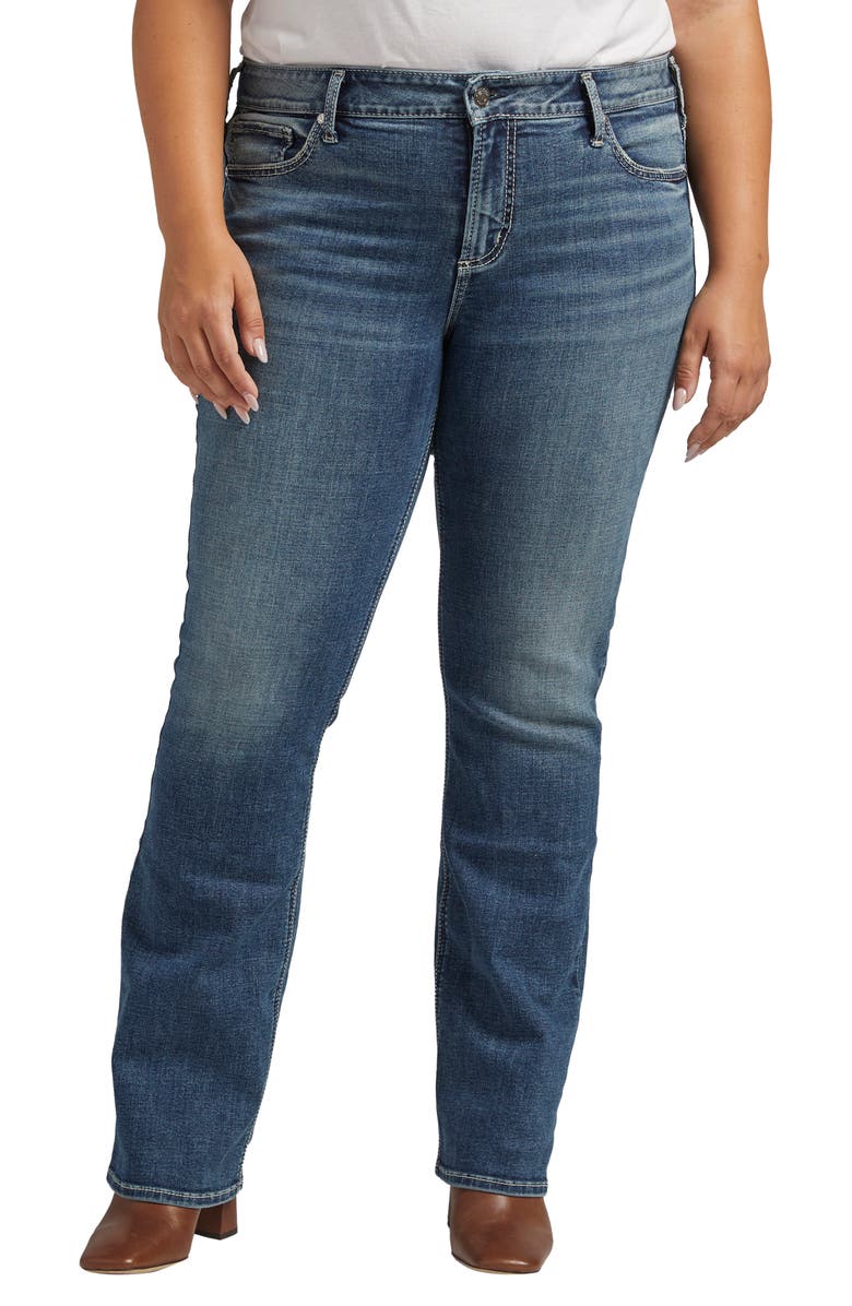 Silver Jeans Co. Elyse Mid Rise Slim Bootcut Jeans, Main, color, 