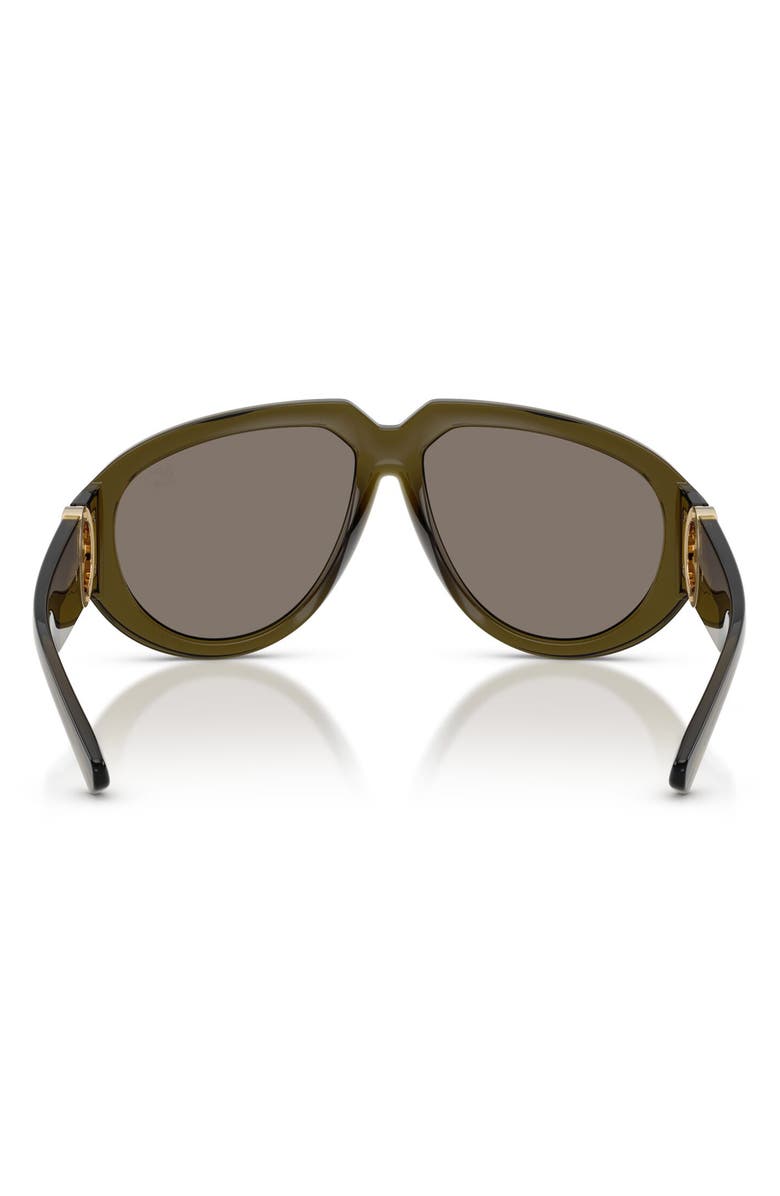 Burberry 58mm Pilot Sunglasses, Alternate, color, Green / Light Grey Silver