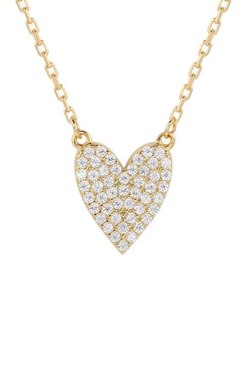 Pavé CZ Heart Pendant Necklace