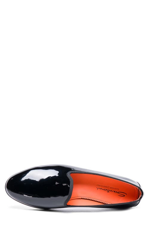 Santoni Andrea Black Patent Leather Loafers In Black