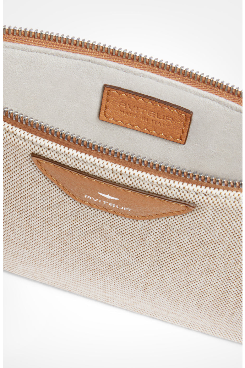 Canvas Leather Trim Travel Pouch, Alternate, color, Walnut