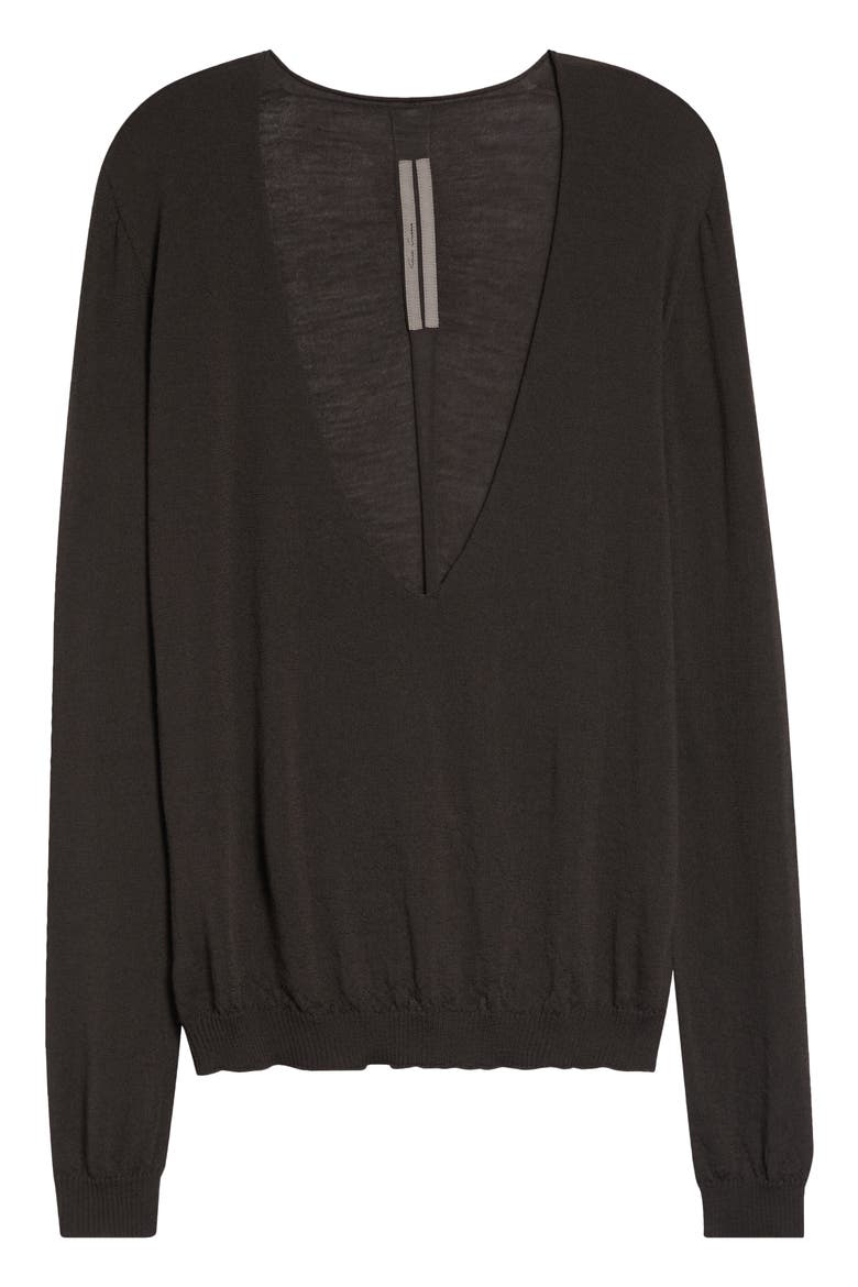 Extreme V-Neck Wool Sweater, Main, color, DARK DUST