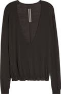 Rick Owens Extreme V-Neck Wool Sweater