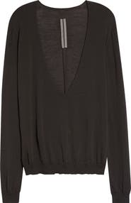 Rick Owens Extreme V-Neck Wool Sweater