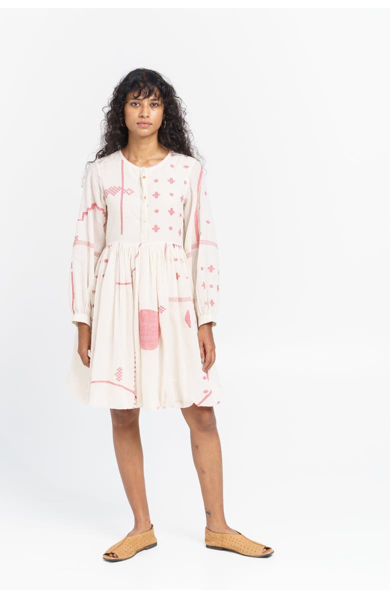 World of Crow Fit and flare gathered dress, Alternate, color, 