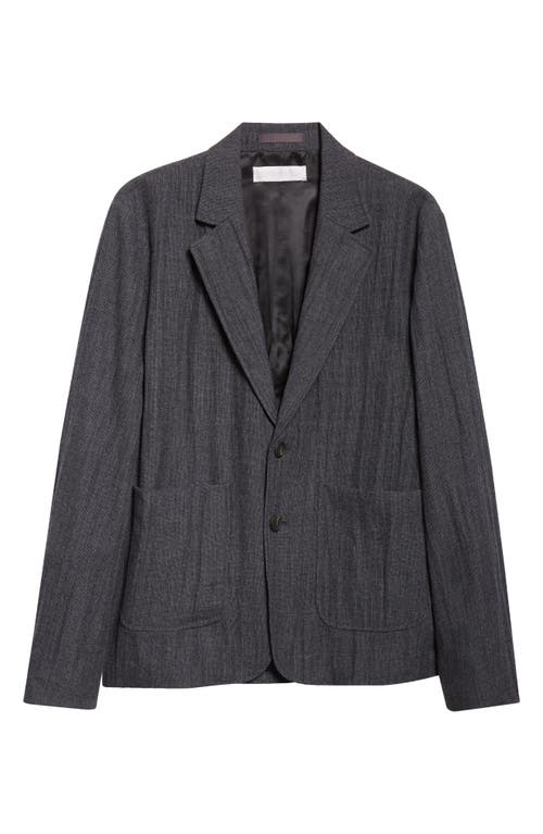 Our Legacy Temp Plissé Virgin Wool Blend Blazer In Gray