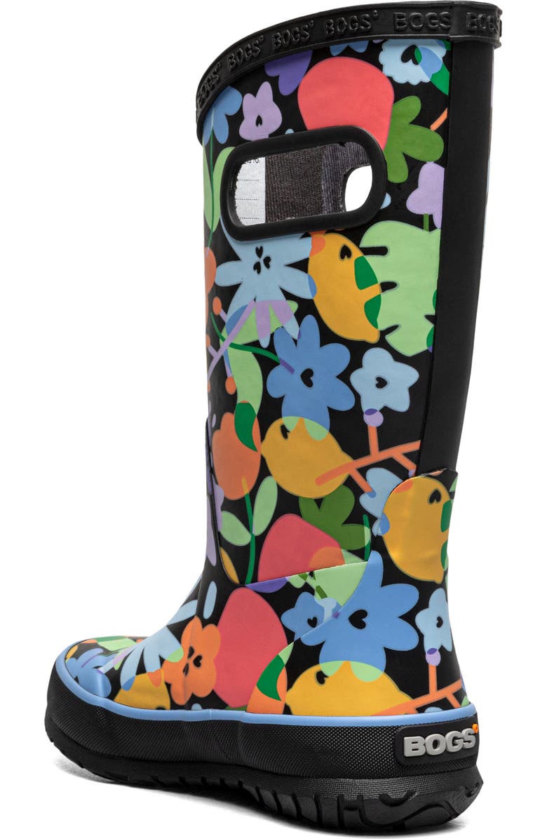 Bogs Kids' Waterproof Rain Boot, Alternate, color, Black Multi