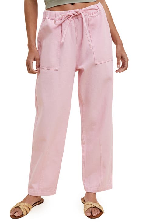 Drawstring Waist Baggy Jeans