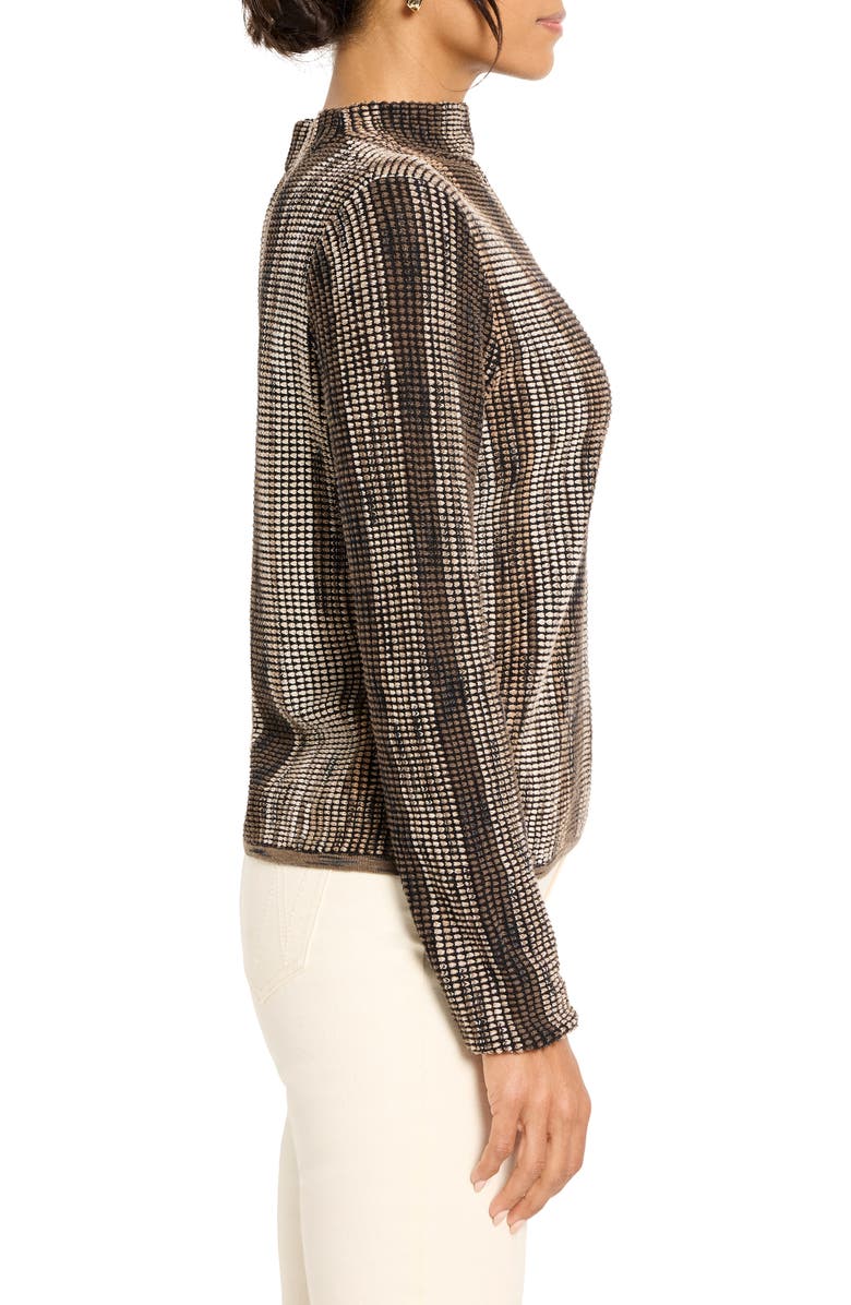 NIC+ZOE Ombré Pixel Knit Funnel Neck Sweater, Alternate, color, Neutral Multi