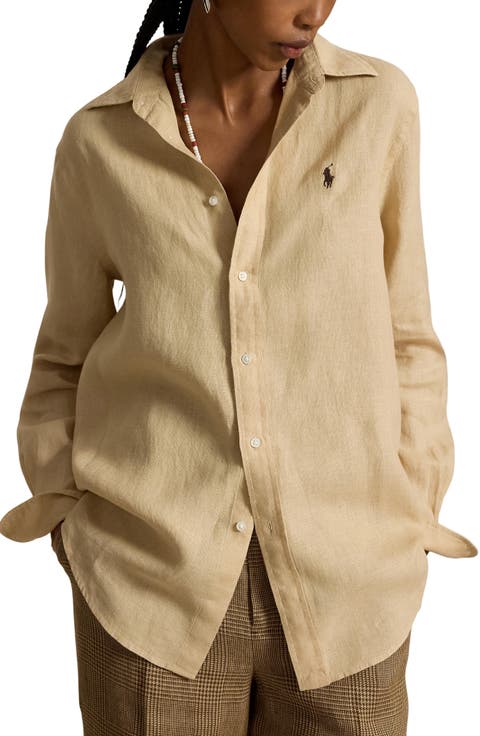 Classic Fit Linen Button-Up Shirt