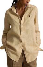 Polo Ralph Lauren Classic Fit Linen Button-Up Shirt