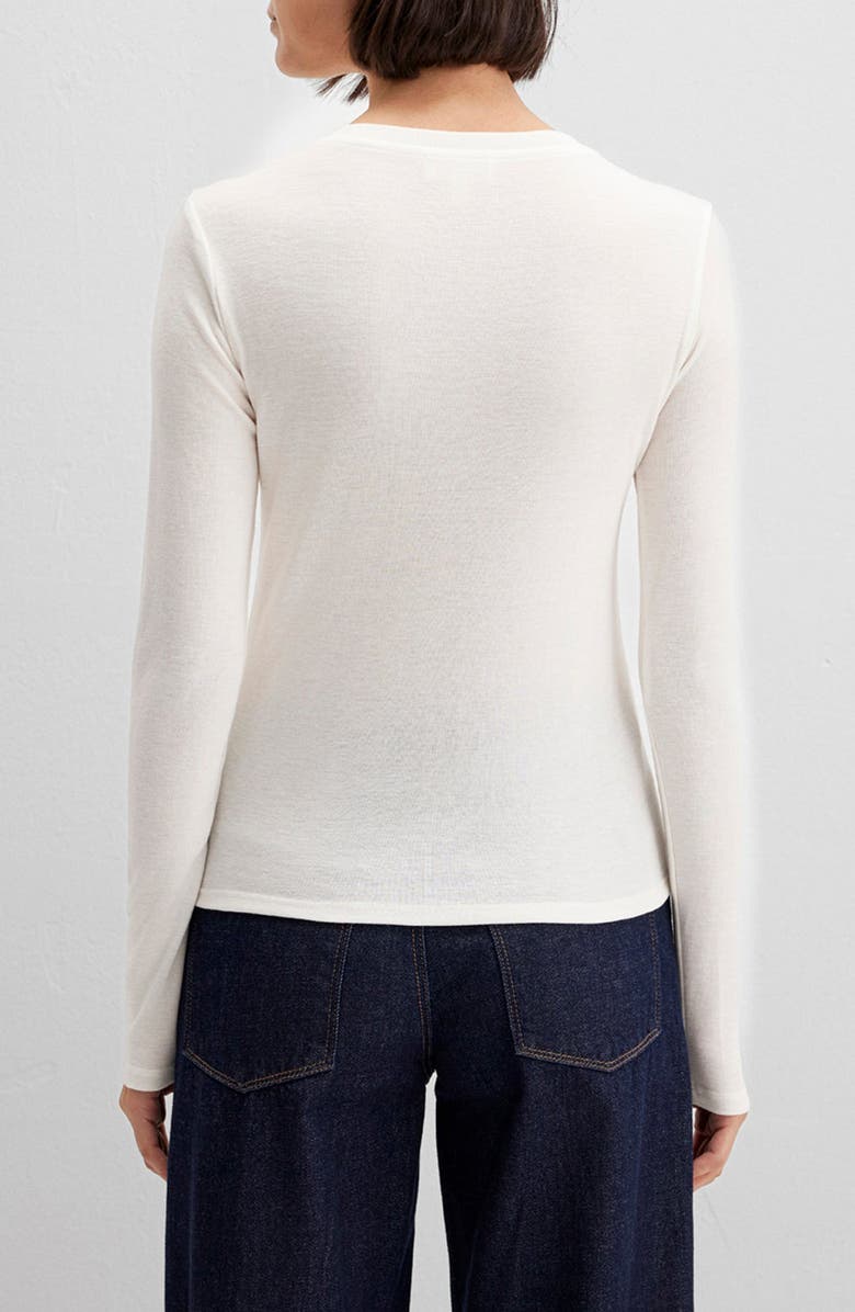 Mavi Jeans Long Sleeve Jersey Button-Up Top, Alternate, color, Coconut Milk