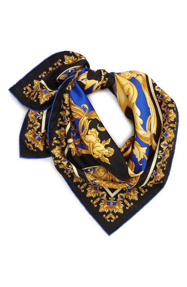 Versace Wild Baroque Silk Scarf, Alternate, color, 