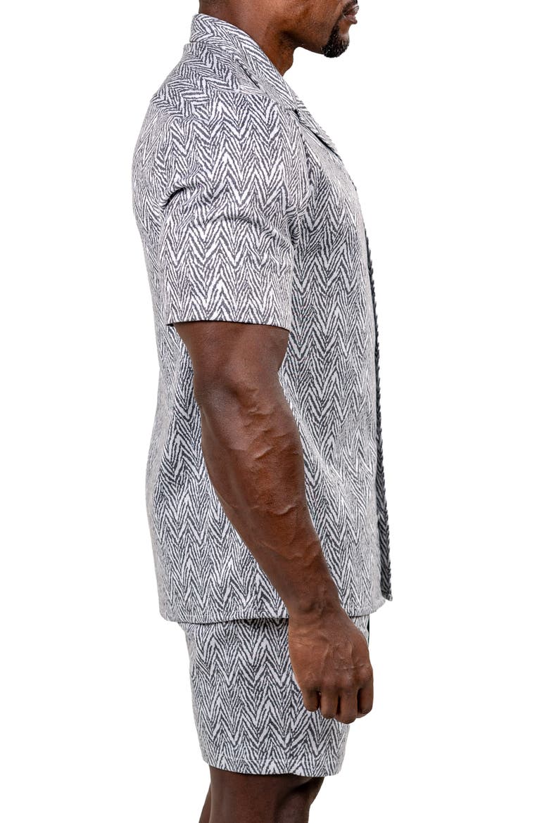 Marthy Short Sleeve Button-Up Shirt, Alternate, color, GREY