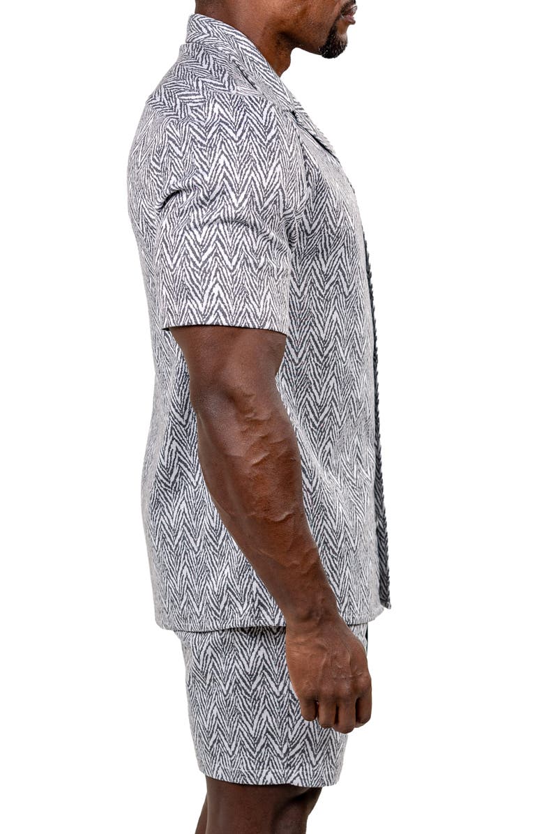 Maceoo Marthy Short Sleeve Button-Up Shirt, Alternate, color, Grey