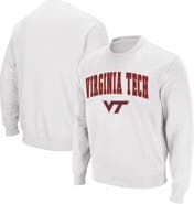 COLOSSEUM Men's Colosseum White Virginia Tech Hokies Arch & Logo Crew Neck Sweatshirt