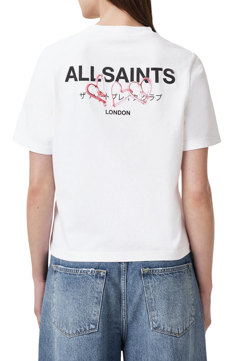 AllSaints Amoré Lisa Heart Embroidered Cotton Graphic T-Shirt, Alternate, color, 