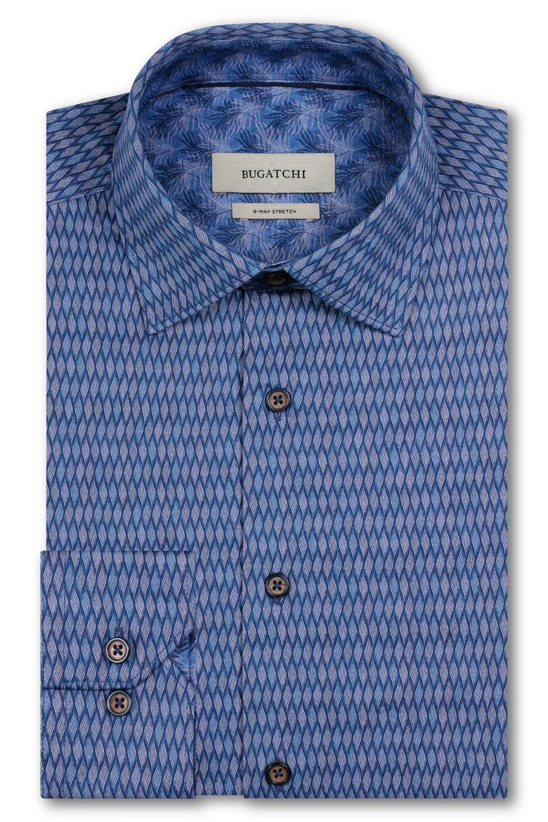 Jimmy OoohCotton® Basketweave Print Button-Up Shirt, Alternate, color, COBALT