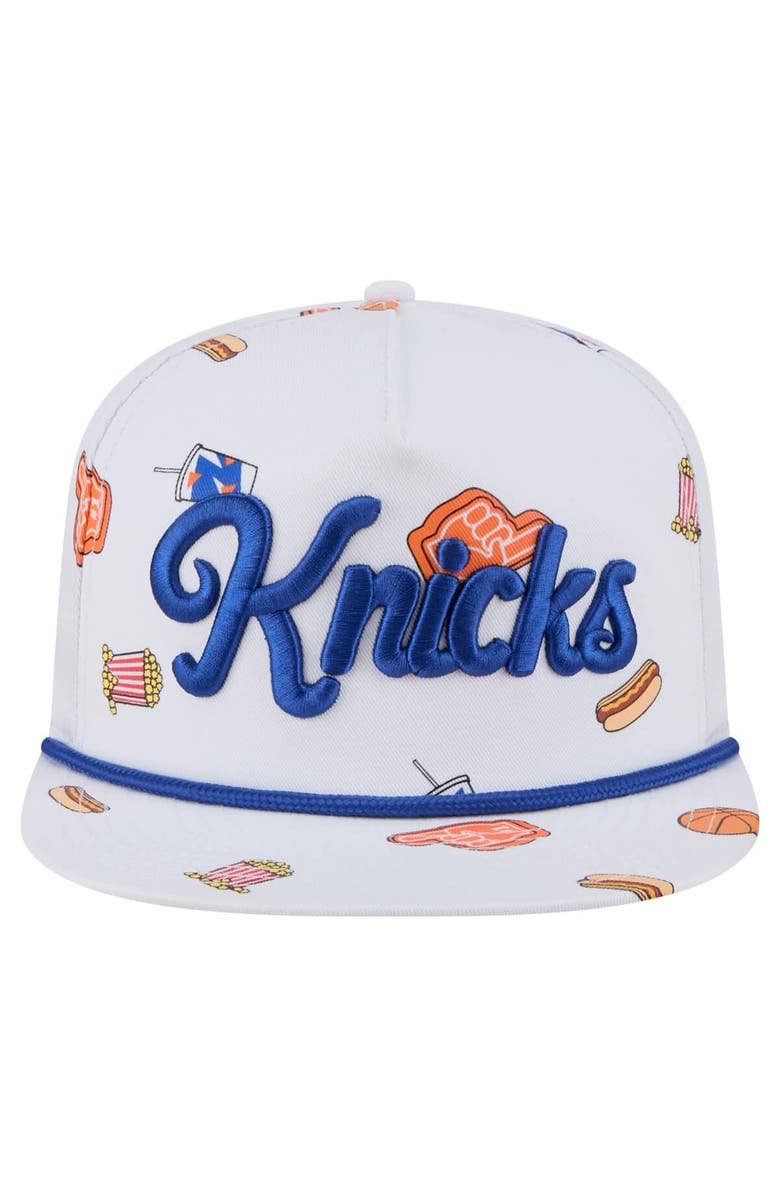 New Era Men's New Era White New York Knicks Team Cheer Rope 19TWENTY Adjustable Hat, Alternate, color, White