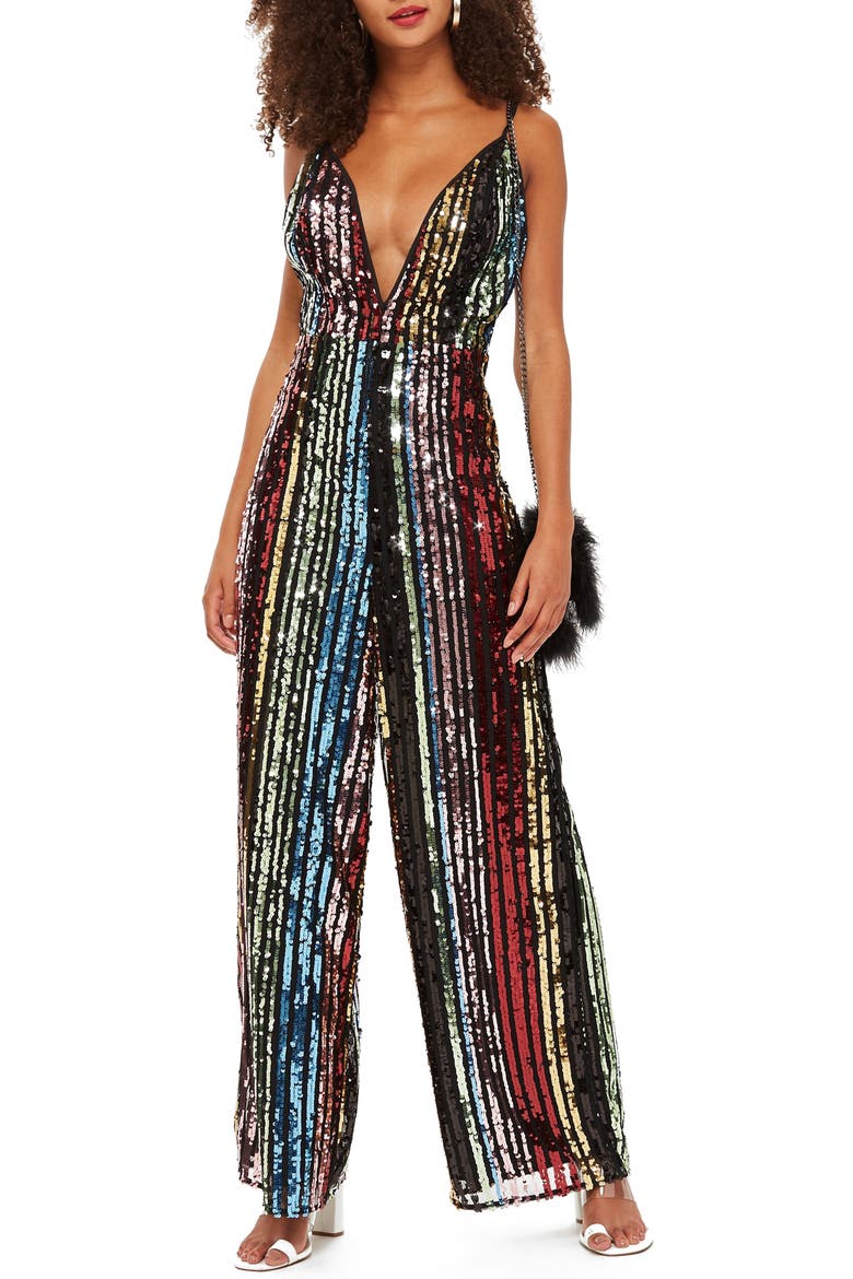 Rainbow Sequin Jumpsuit, Main, color, MULTI