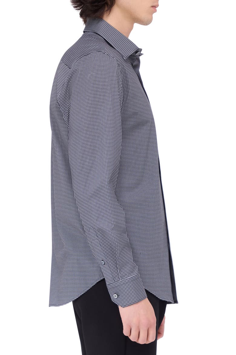 James OoohCotton® Micropattern Button-Up Shirt, Alternate, color, BLACK