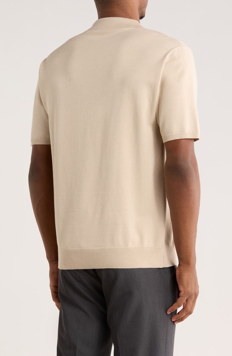 M Magaschoni Johnny Collar Short Sleeve Polo, Alternate, color, Sand