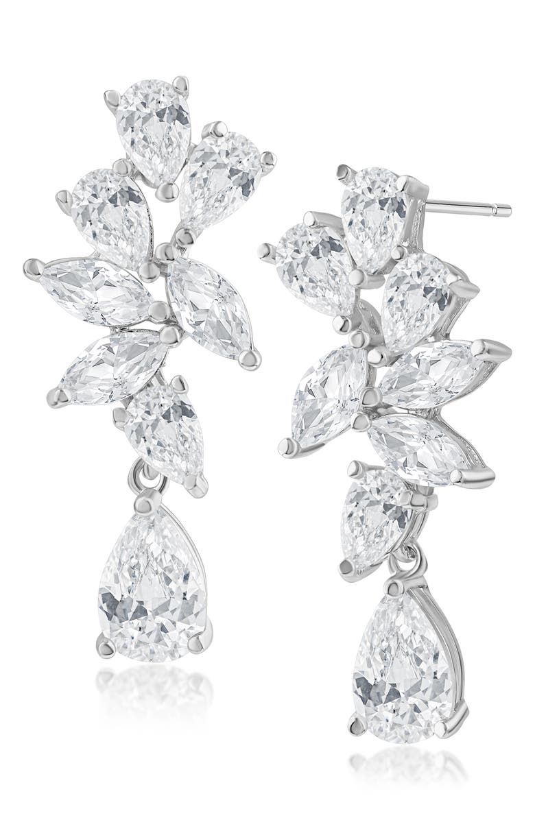 CZ by Kenneth Jay Lane Pear Marquise Drop Earrings, Main, color, 