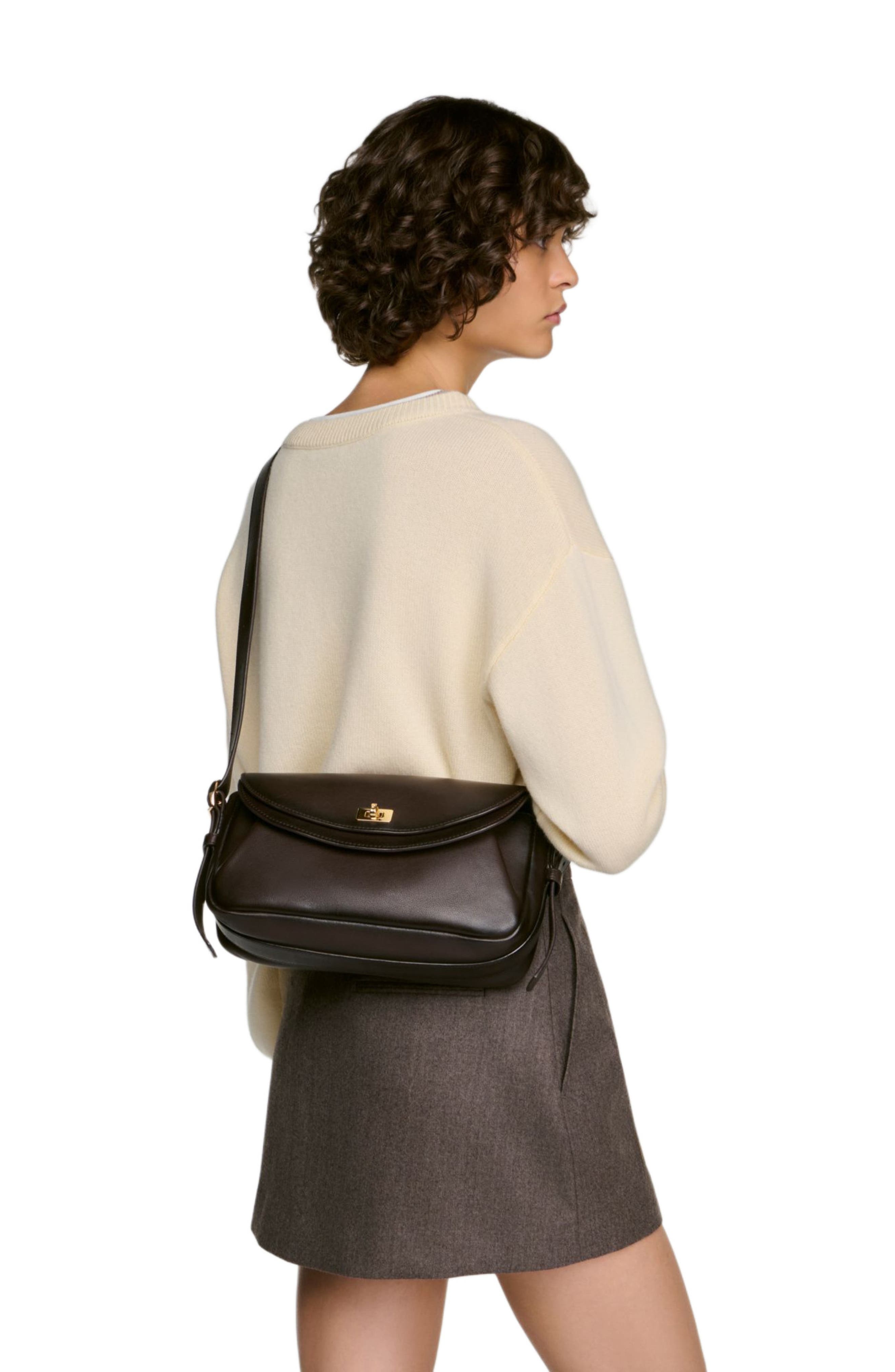 LE MAMBO leather bag, Alternate, color, Brown