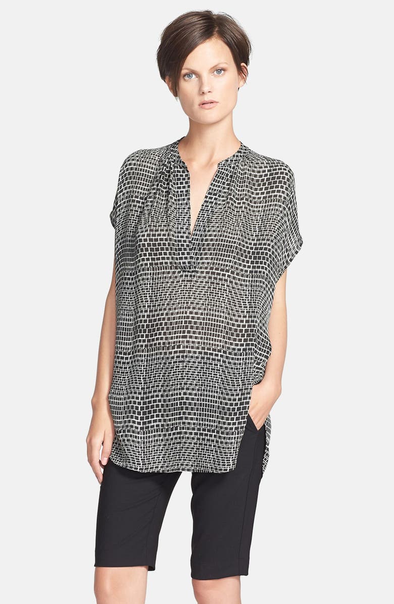 Vince 'Popover Ladder' Print Silk Blouse, Main, color, 