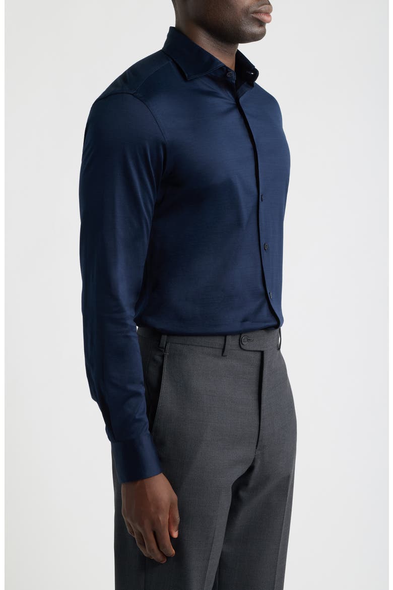 Regular Fit Cotton Jersey Shirt, Alternate, color, NAVY