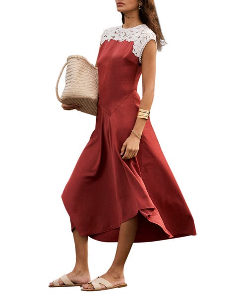 Lace Detail Midi Dress