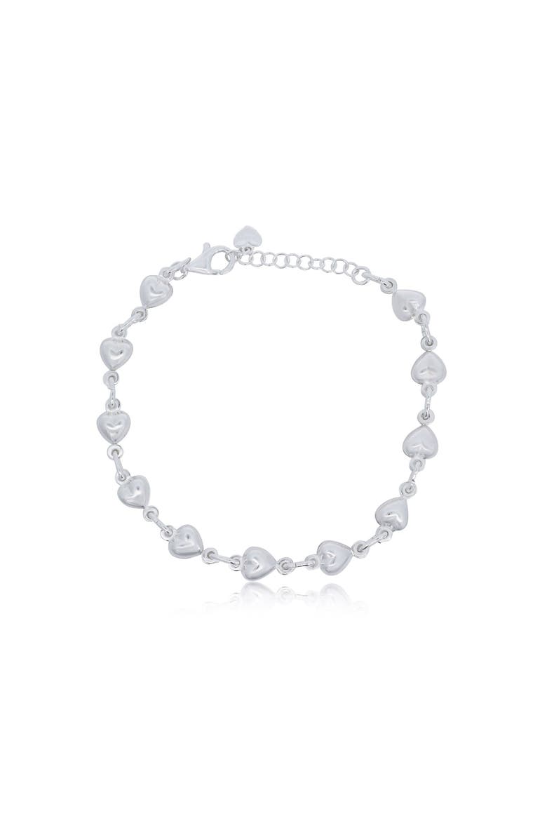 Puffy Heart Bracelet, Main, color, Sterling Silver