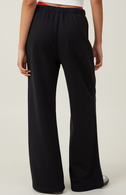 Cotton On Classic Fleece Wide Leg Sweatpant In Black